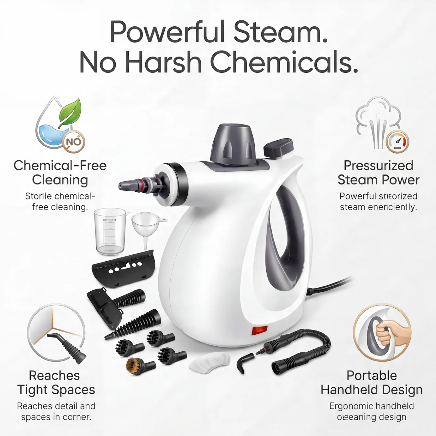 Steamly™ Pressurized Steam Cleaner